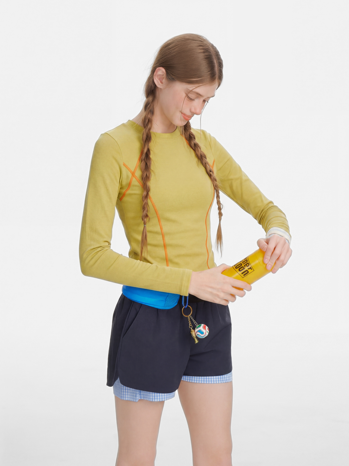 Darkrun – Enganliegendes, bauchfreies Langarm-T-Shirt für Damen