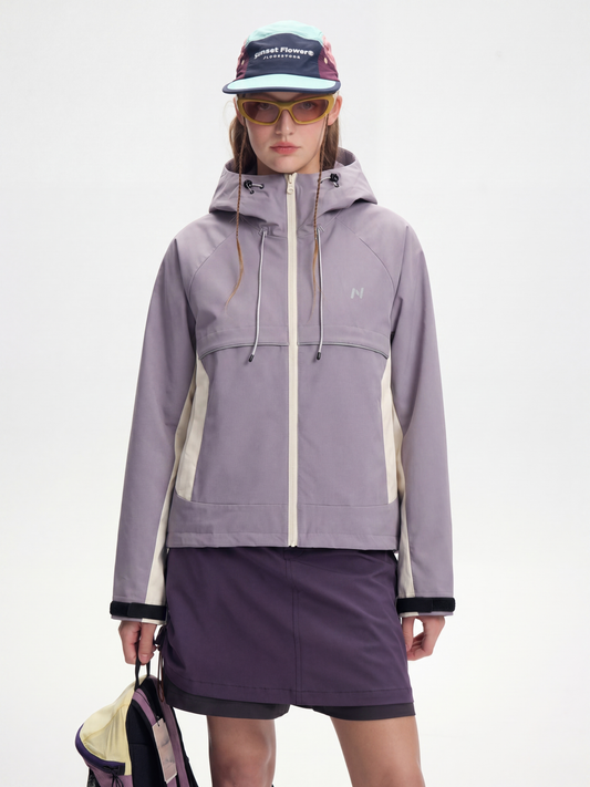 AlpineClimb - Women's Water-Repellent Cropped Hooded Shell Jacket
