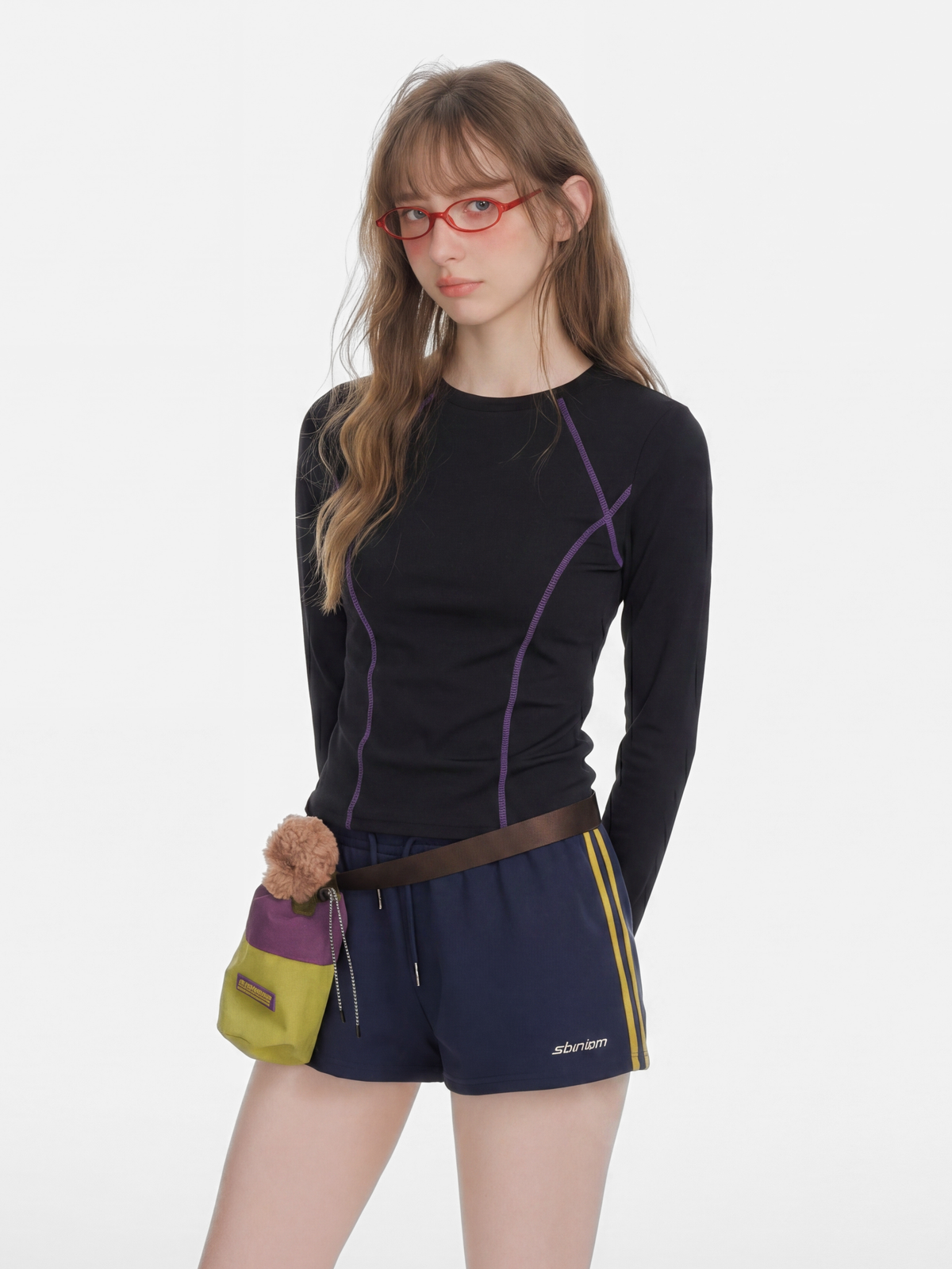 Darkrun – Enganliegendes, bauchfreies Langarm-T-Shirt für Damen