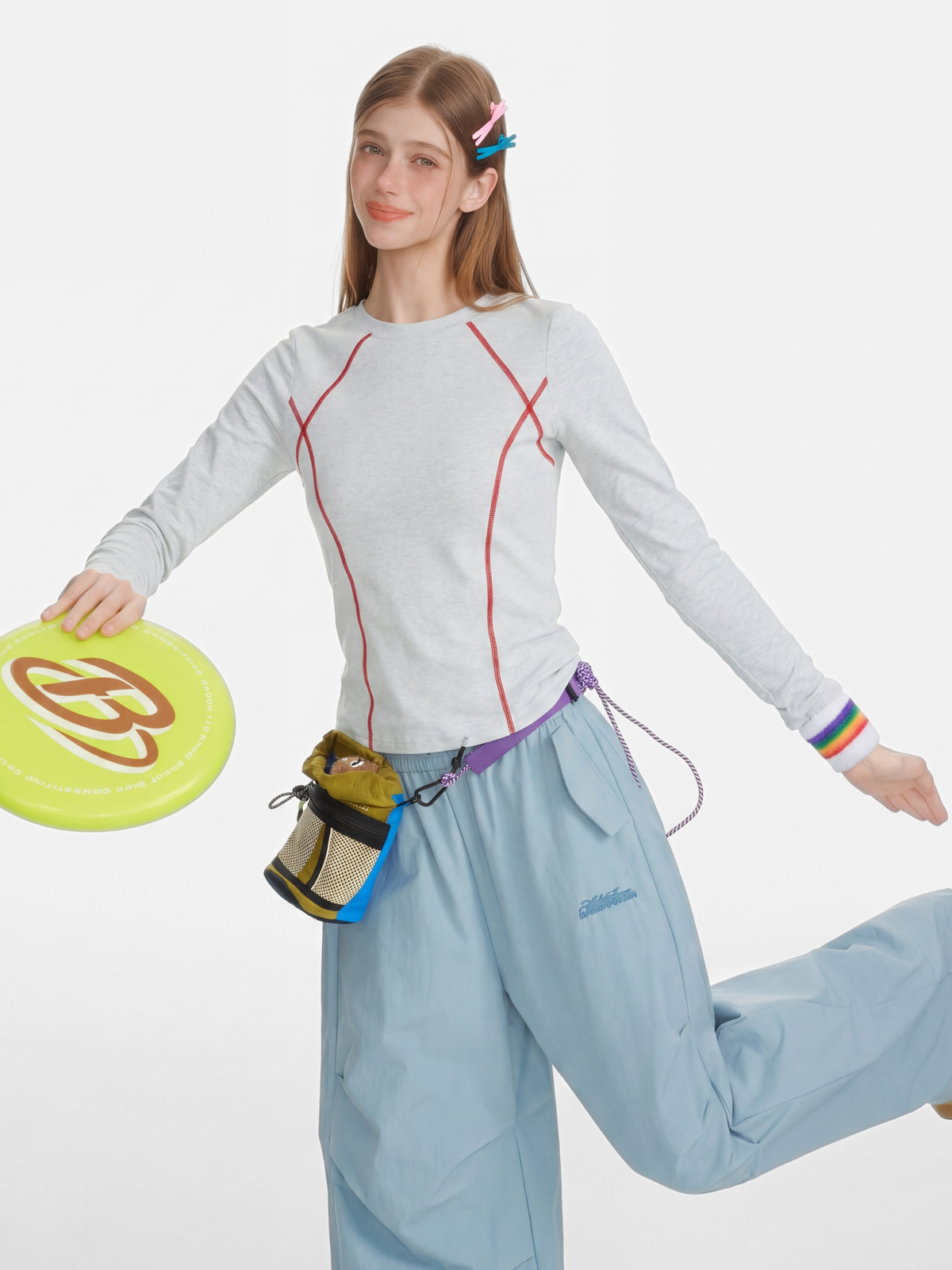 Darkrun – Enganliegendes, bauchfreies Langarm-T-Shirt für Damen