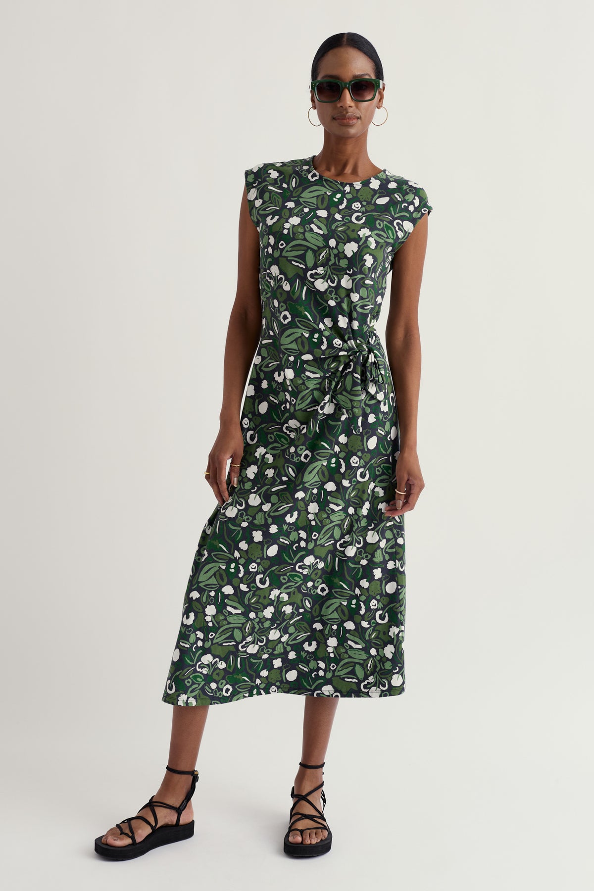 Fettling Jersey Tie Detail Midi Dress