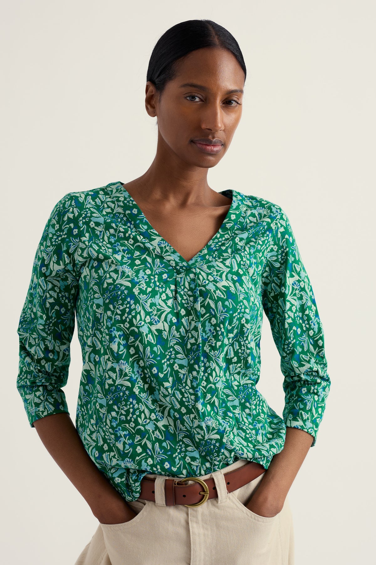 Barnoon Jersey-Oberteil mit 3/4-Arm