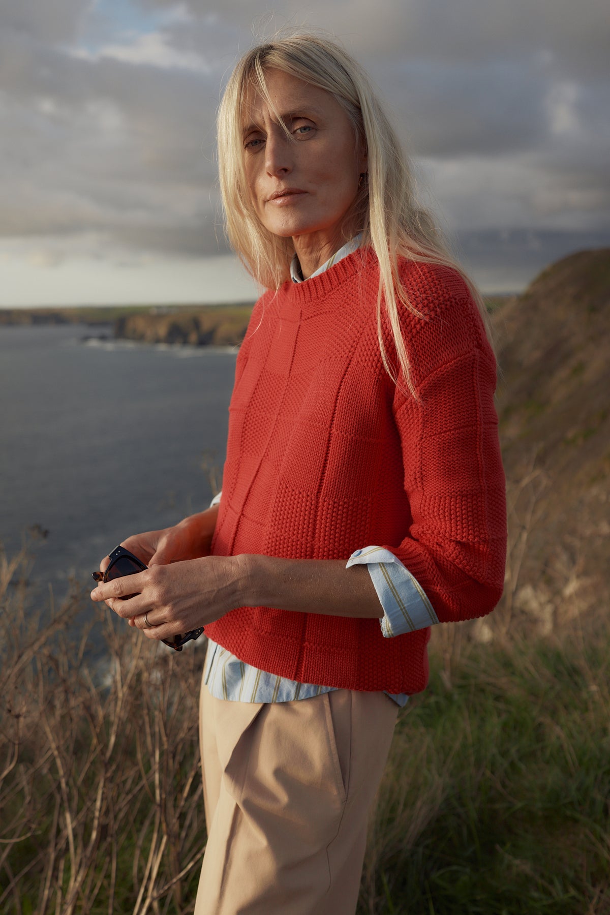 Hedge Rock Mixed Stitch Crew Neck Jumper