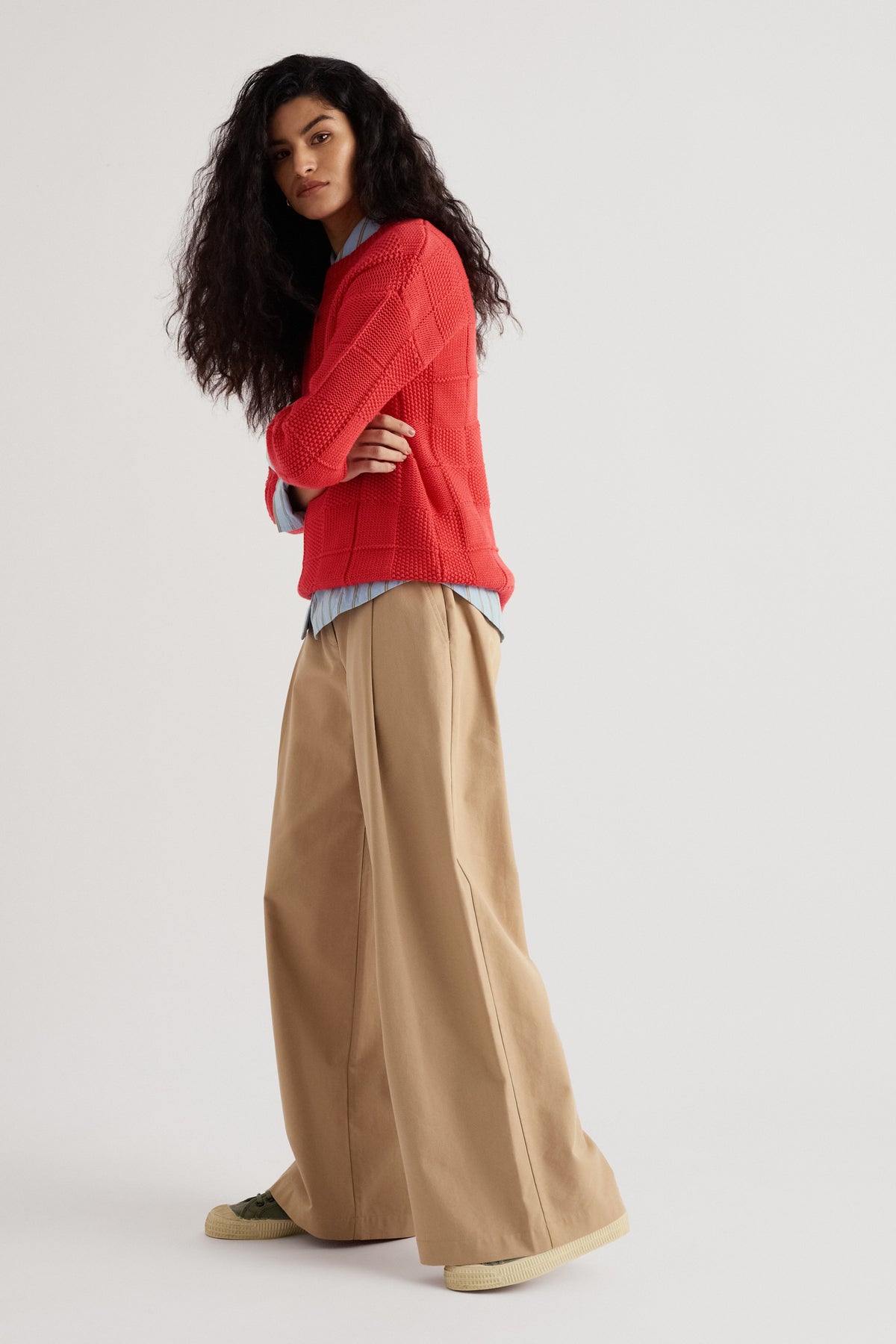 Hedge Rock Mixed Stitch Crew Neck Jumper