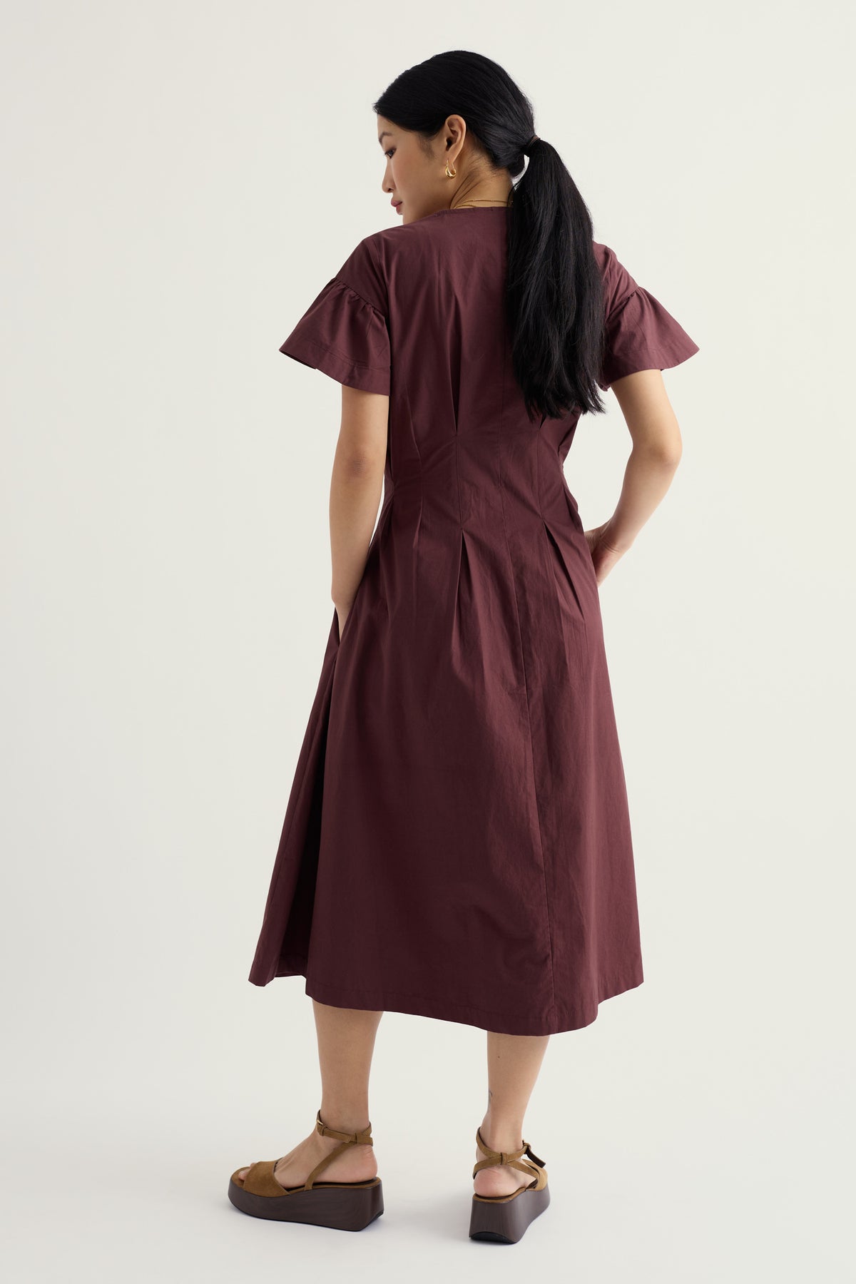 Kerthen Woods Popeline-Midikleid
